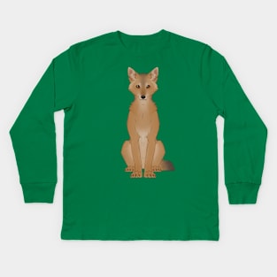 African Golden Wolf Kids Long Sleeve T-Shirt